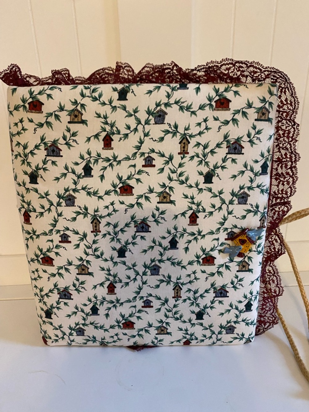 Vintage Handmade Fluffy Floral Birdhouse Pattern Photo Album